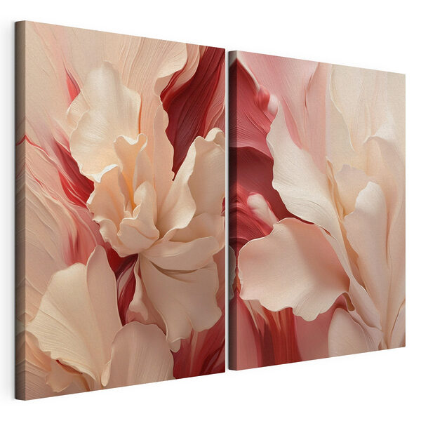 Collage van witte en roze bloemen Modulaire canvasprint Collage van witte en roze bloemen