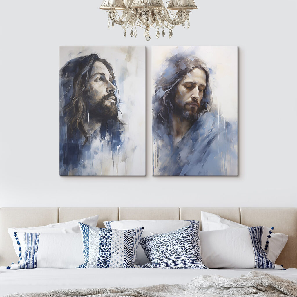 Painting of a man with long hair