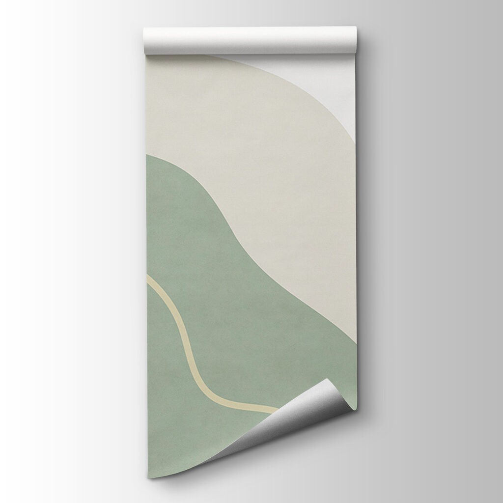 Green and white abstract art