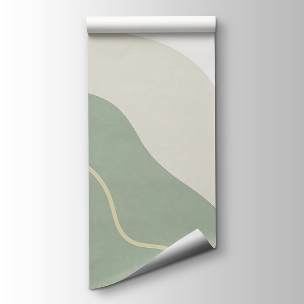 Green and white abstract art