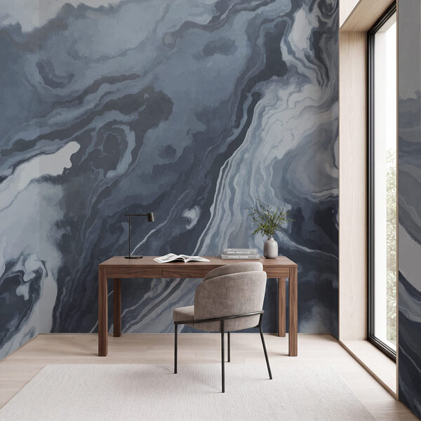 Wervelende tinten blauw en grijs