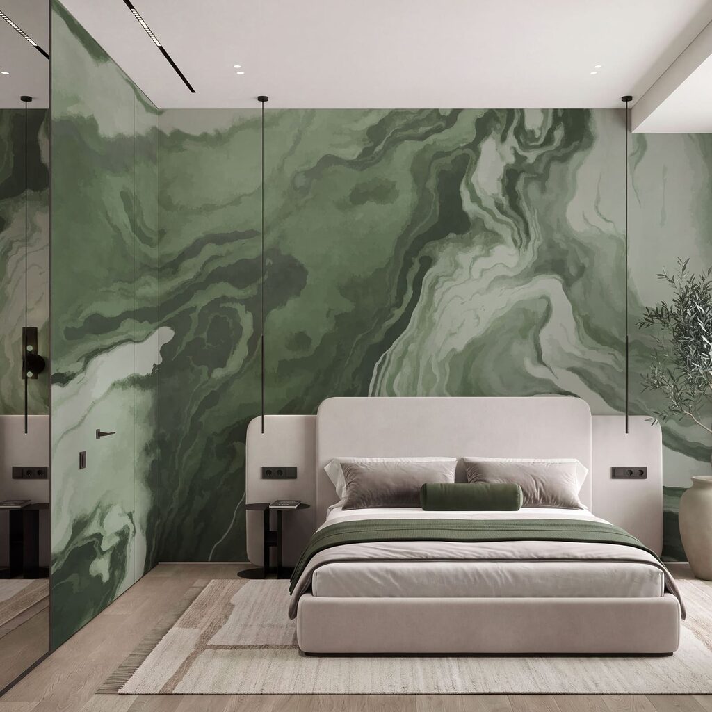 Groene en witte krullen