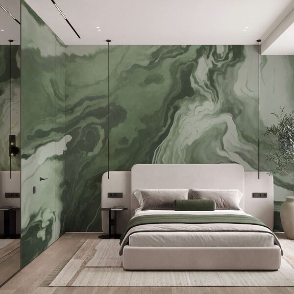 Groene en witte krullen