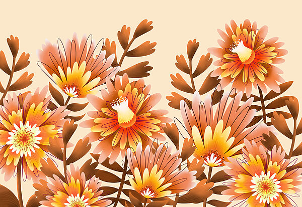 Group of orange flowers Group of orange flowers
