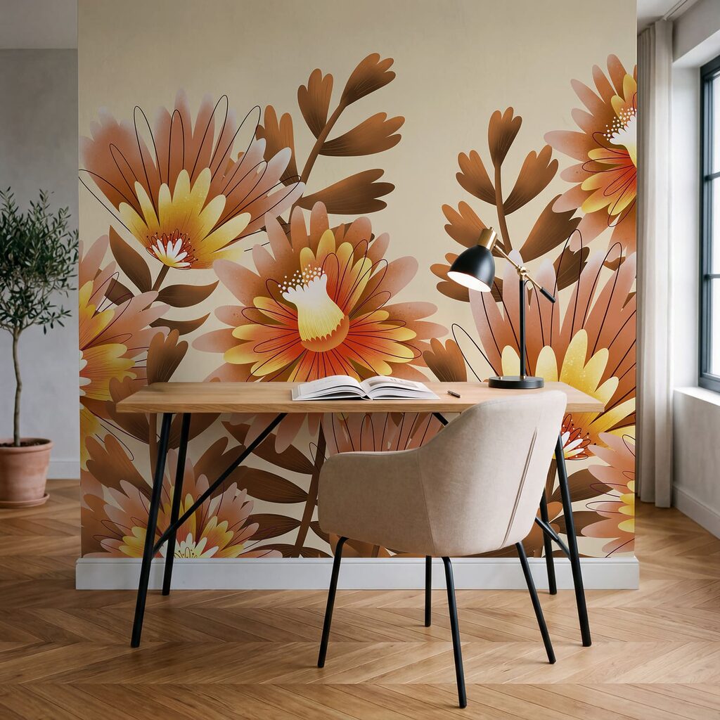 Groep oranje bloemen Groep oranje bloemen