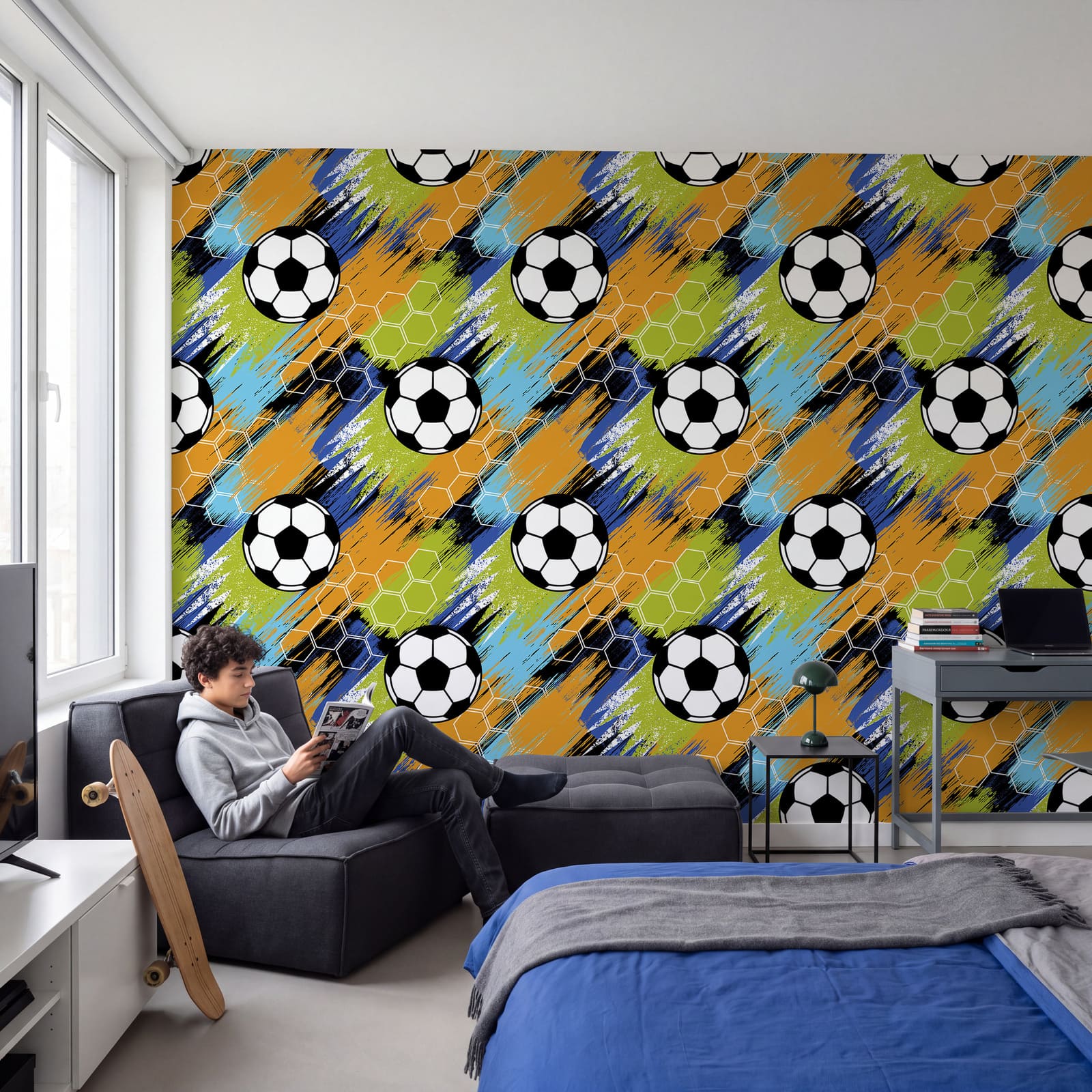 Patroon van voetballen