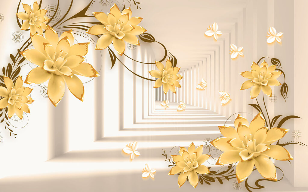 Elegant flowers amidst soft hues Elegant flowers amidst soft hues