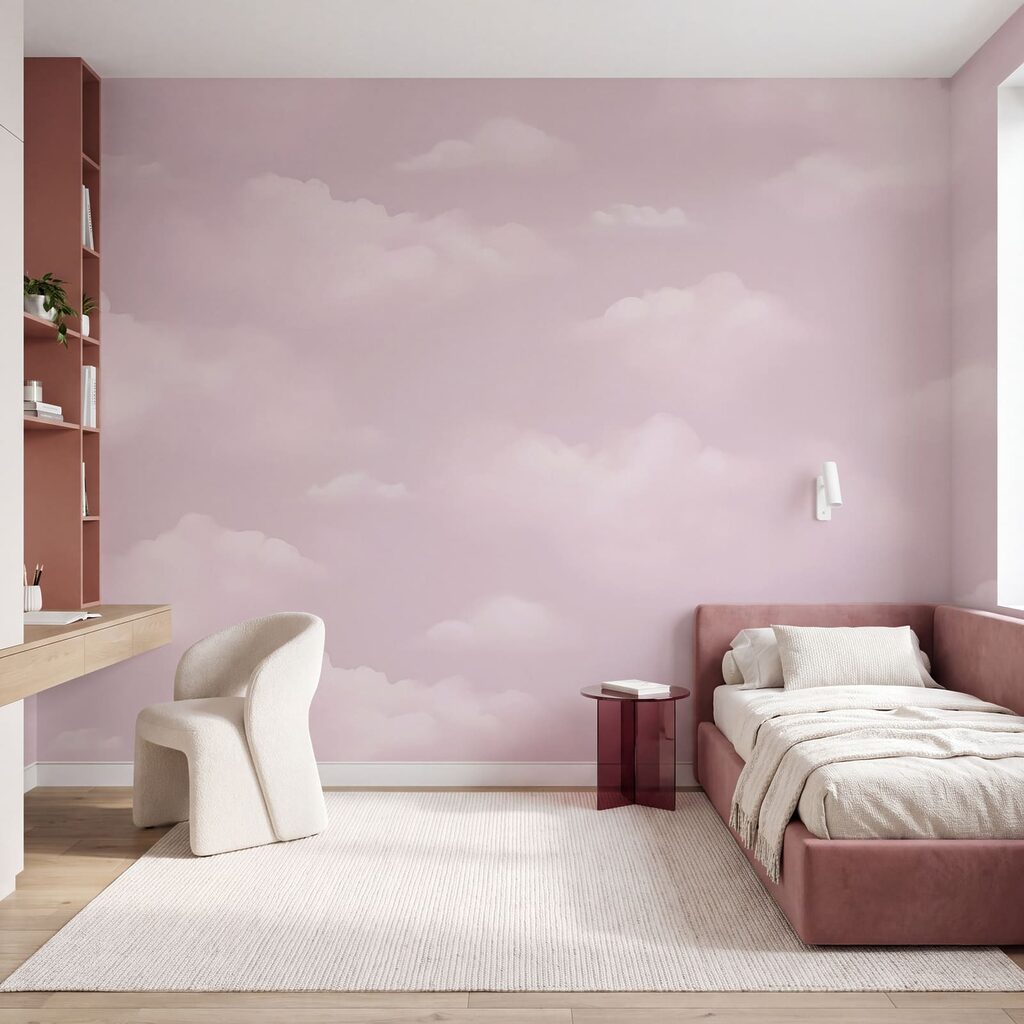 Roze lucht met wolken Roze lucht met wolken