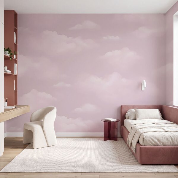 Roze lucht met wolken Roze lucht met wolken