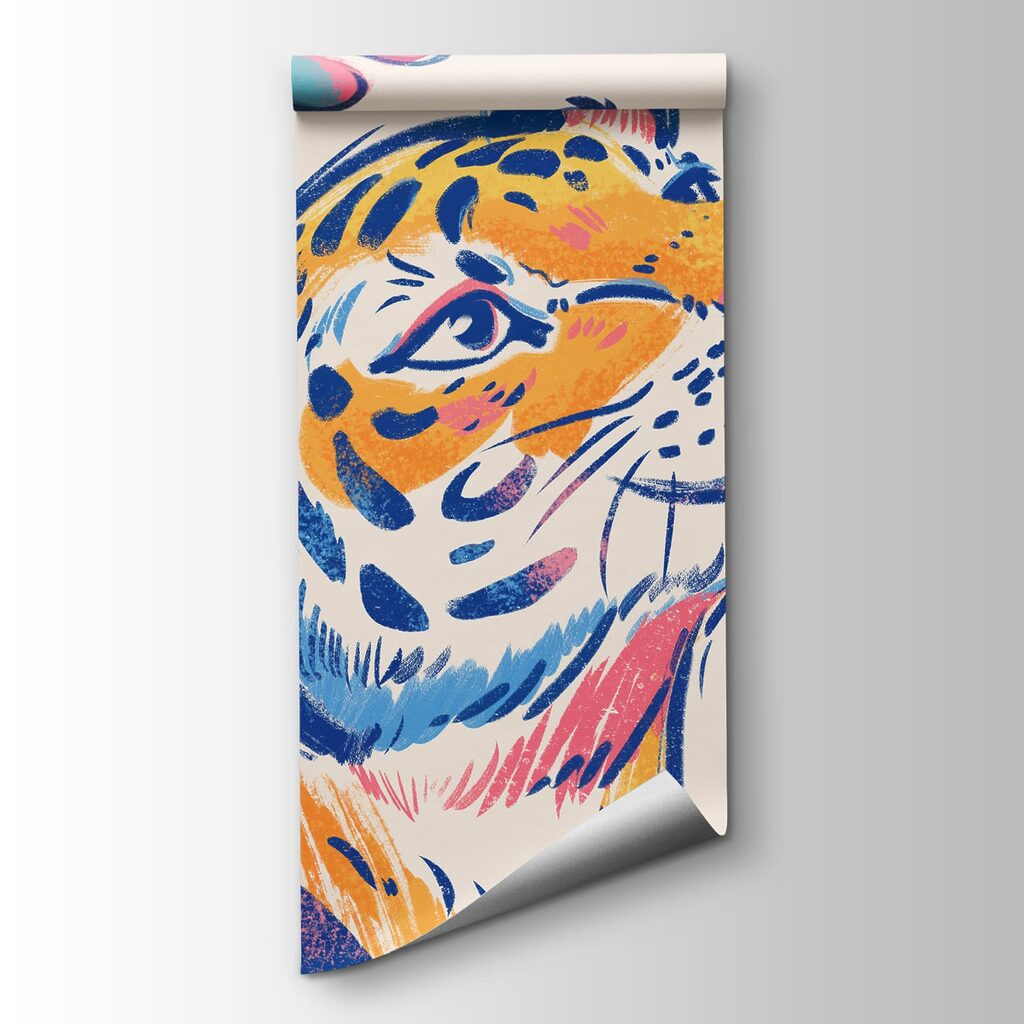 Fotobehang Tijger met vlinders in zijn bek (Artikelnummer: t01032) Fotobehang Tijger met vlinders in zijn bek (Artikelnummer: t01032)