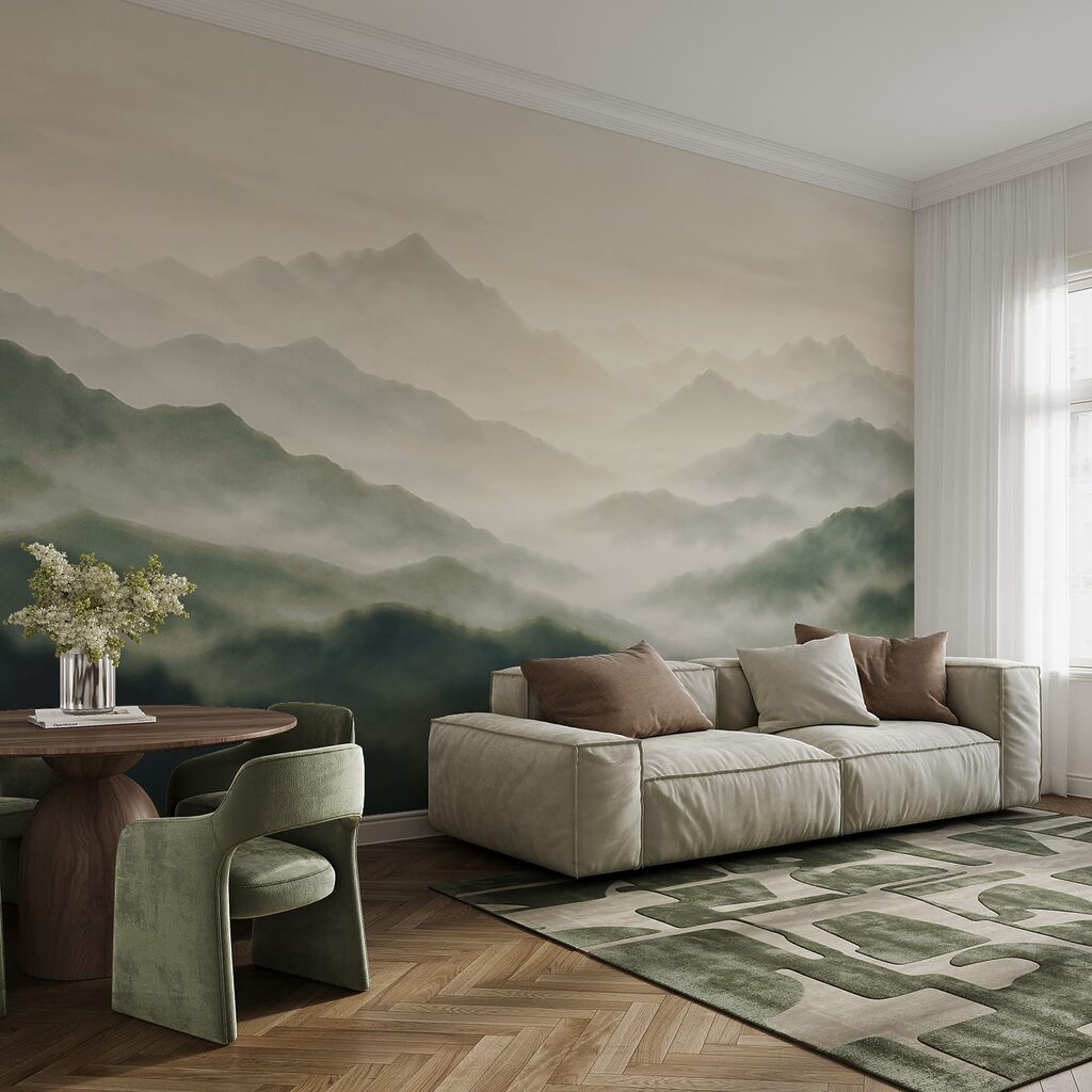 Fotobehang Mistige bergketen (Artikelnummer: t01065v1)