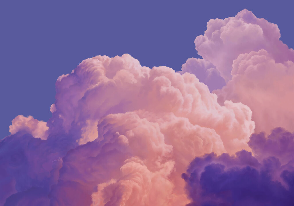 Fotobehang Roze en paarse wolken (Artikelnummer: t01046v1)