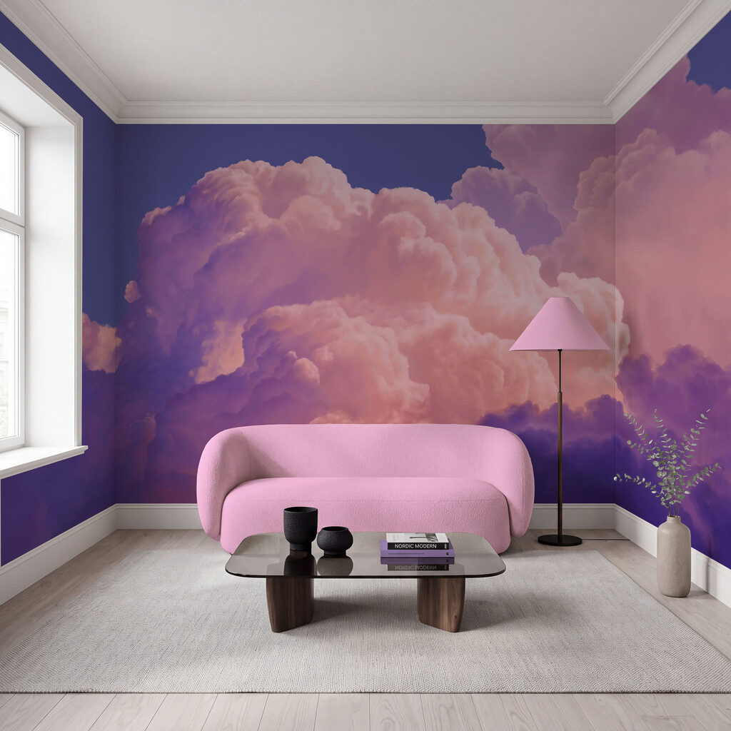 Fotobehang Roze en paarse wolken (Artikelnummer: t01046v1)