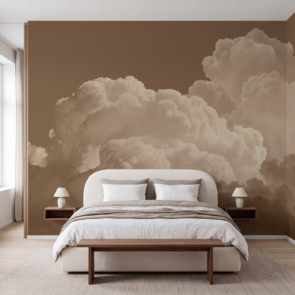 Fotobehang Grote witte wolken aan de hemel (Artikelnummer: t01046v2)