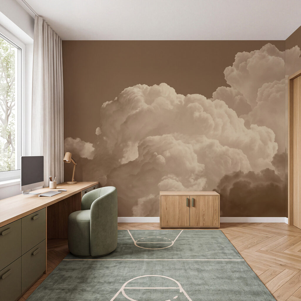 Fotobehang Grote witte wolken aan de hemel (Artikelnummer: t01046v2)