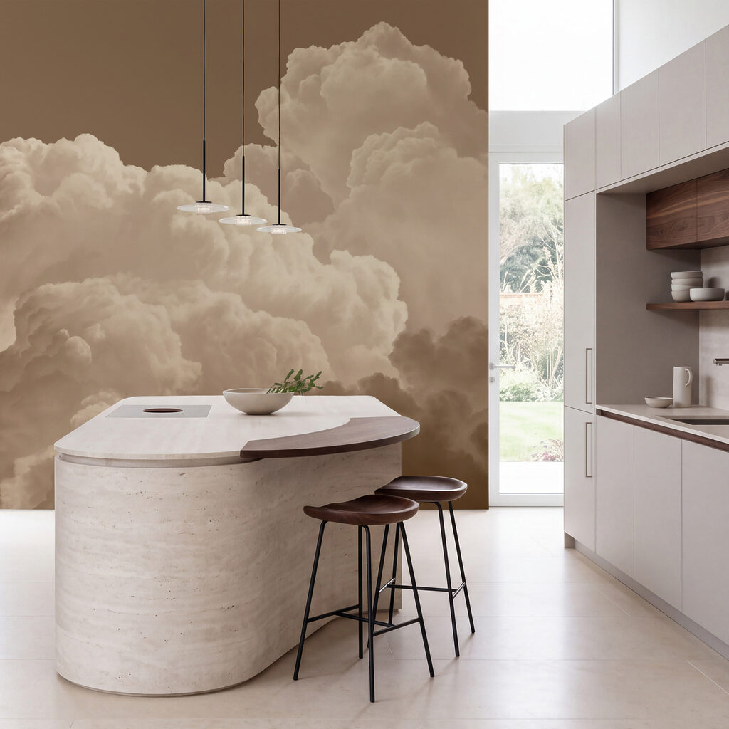 Fotobehang Grote witte wolken aan de hemel (Artikelnummer: t01046v2)