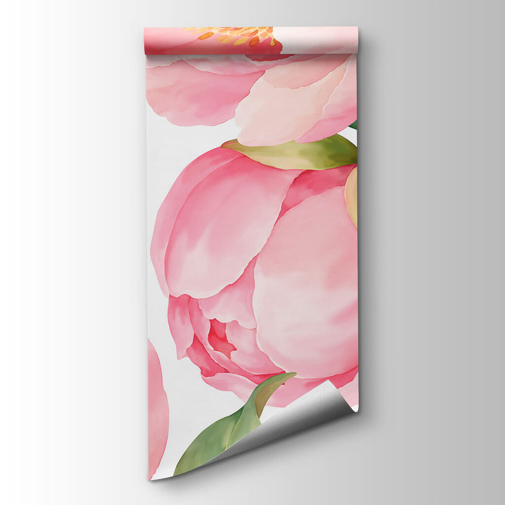 Fotobehang Patroon met roze bloemen (Artikelnummer: t01096)