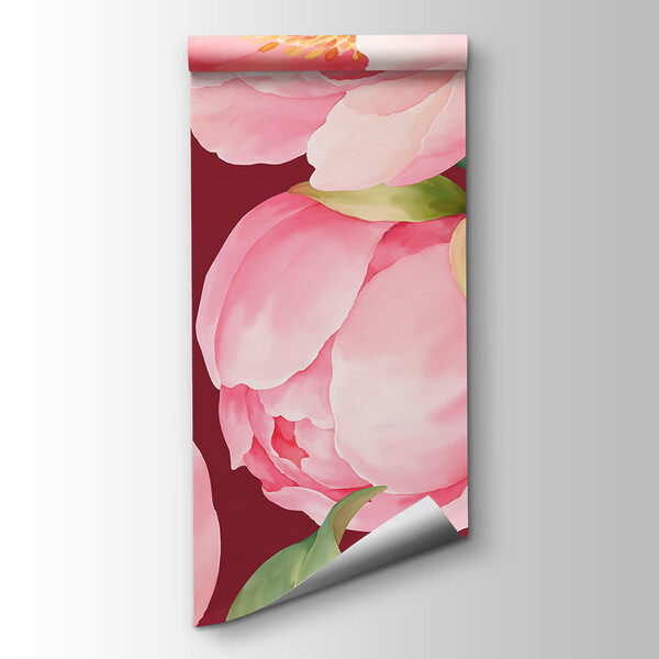 Fotobehang Patroon met roze bloemen (Artikelnummer: t01096v1)