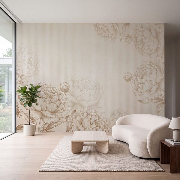Fotobehang Bloemrijke elegantie in zachte tinten (Artikelnummer: t01097) Fotobehang Bloemrijke elegantie in zachte tinten (Artikelnummer: t01097)