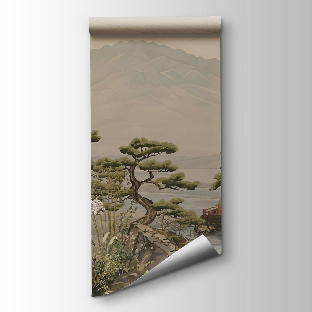 Fotobehang Landschap met een berg en een dorp (Artikelnummer: t01063) Fotobehang Landschap met een berg en een dorp (Artikelnummer: t01063)