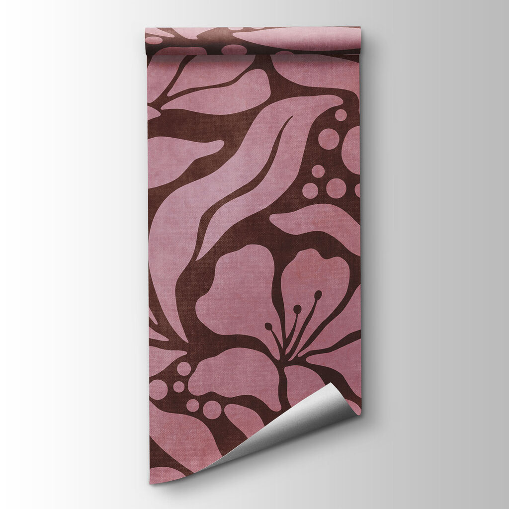 Fotobehang Patroon met roze bloemen (Artikelnummer: t01114v2) Fotobehang Patroon met roze bloemen (Artikelnummer: t01114v2)