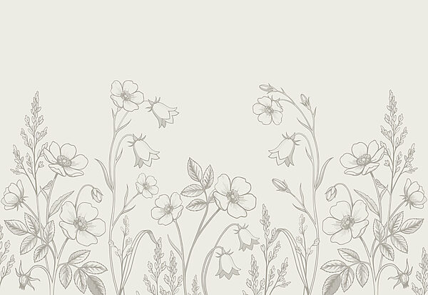 Fotobehang Assortiment bloemen en planten (Artikelnummer: t01071)