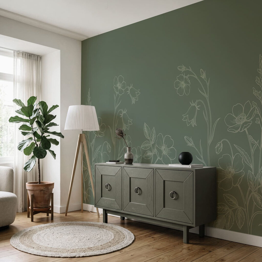 Fotobehang Assortiment bloemen en planten (Artikelnummer: t01071v1)