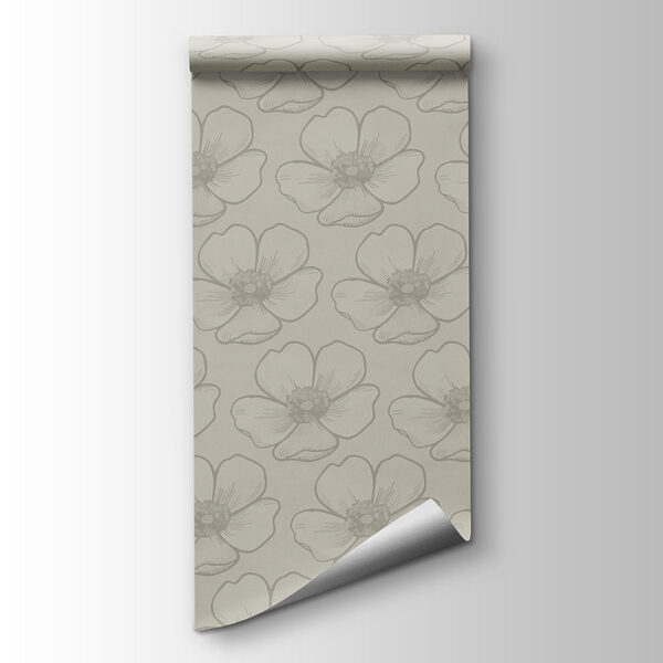 Fotobehang Bloemenpatroon op een witte achtergrond (Artikelnummer: t01072v1)
