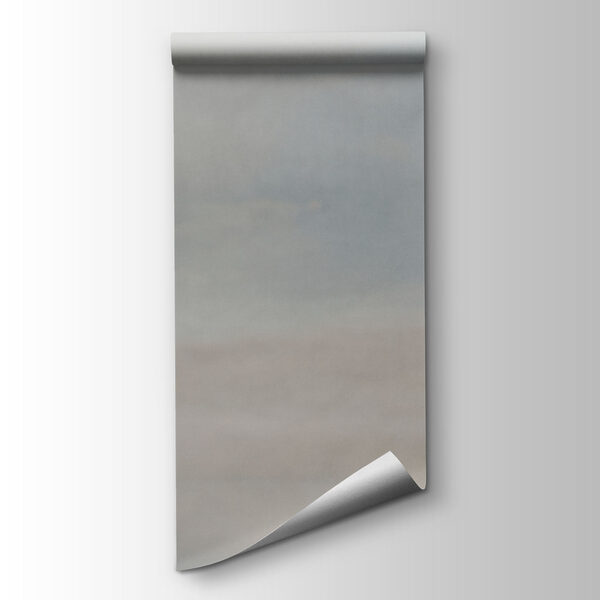 Fotobehang Mistig landschap met heuvels en water (Artikelnummer: t01075)