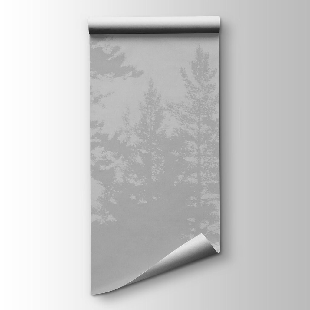 Fotobehang Grijswaardenfoto van een bos (Artikelnummer: t01078)