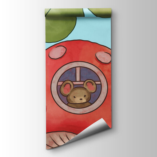 Fotobehang Cartoon met paddenstoelen en slakken (Artikelnummer: t01104)
