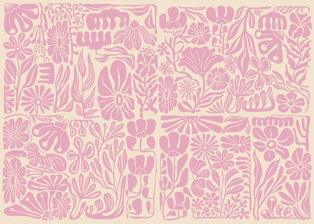 Fotobehang Roze en wit bloemenpatroon (Artikelnummer: t01106v1) Fotobehang Roze en wit bloemenpatroon (Artikelnummer: t01106v1)