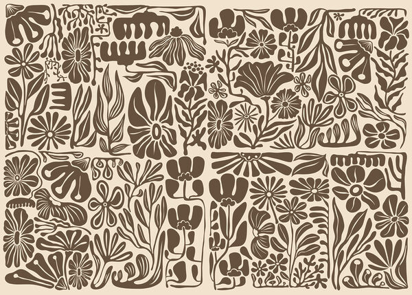 Fotobehang Motief met bloemen en planten (Artikelnummer: t01106v2) Fotobehang Motief met bloemen en planten (Artikelnummer: t01106v2)