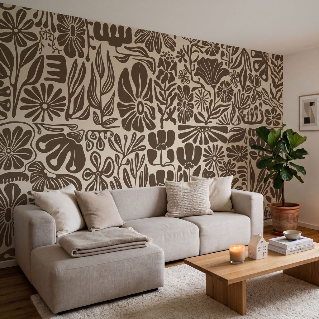 Fotobehang Motief met bloemen en planten (Artikelnummer: t01106v2) Fotobehang Motief met bloemen en planten (Artikelnummer: t01106v2)