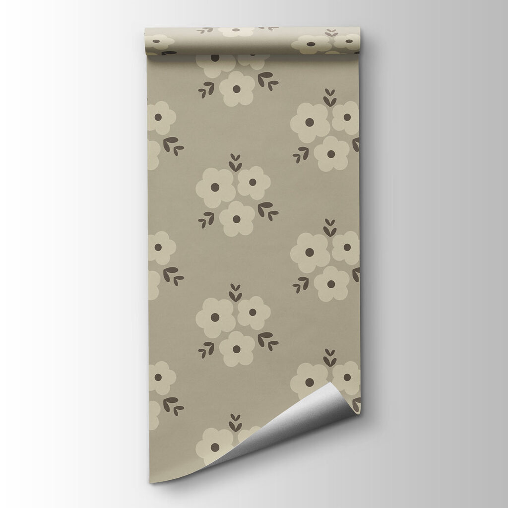 Fotobehang Bloemenpatroon op een beige achtergrond (Artikelnummer: t01079) Fotobehang Bloemenpatroon op een beige achtergrond (Artikelnummer: t01079)