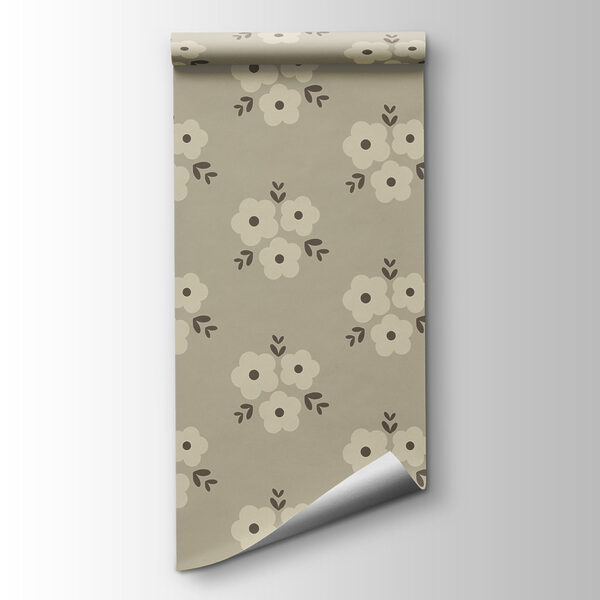 Fotobehang Bloemenpatroon op een beige achtergrond (Artikelnummer: t01079) Fotobehang Bloemenpatroon op een beige achtergrond (Artikelnummer: t01079)