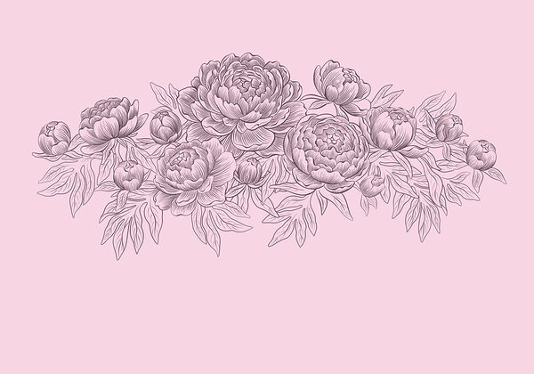 Fotobehang Lijntekening van bloemen (Artikelnummer: t01123v1) Fotobehang Lijntekening van bloemen (Artikelnummer: t01123v1)