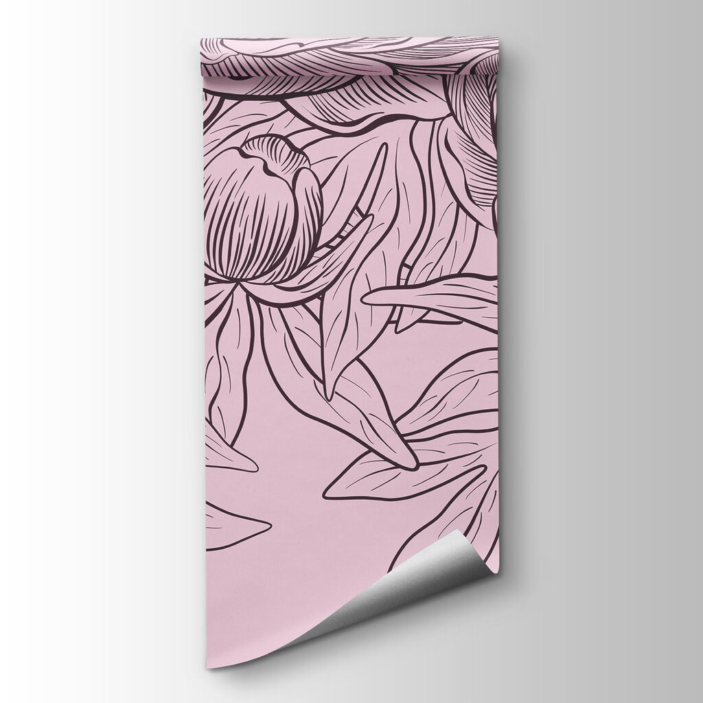 Fotobehang Lijntekening van bloemen (Artikelnummer: t01123v1) Fotobehang Lijntekening van bloemen (Artikelnummer: t01123v1)